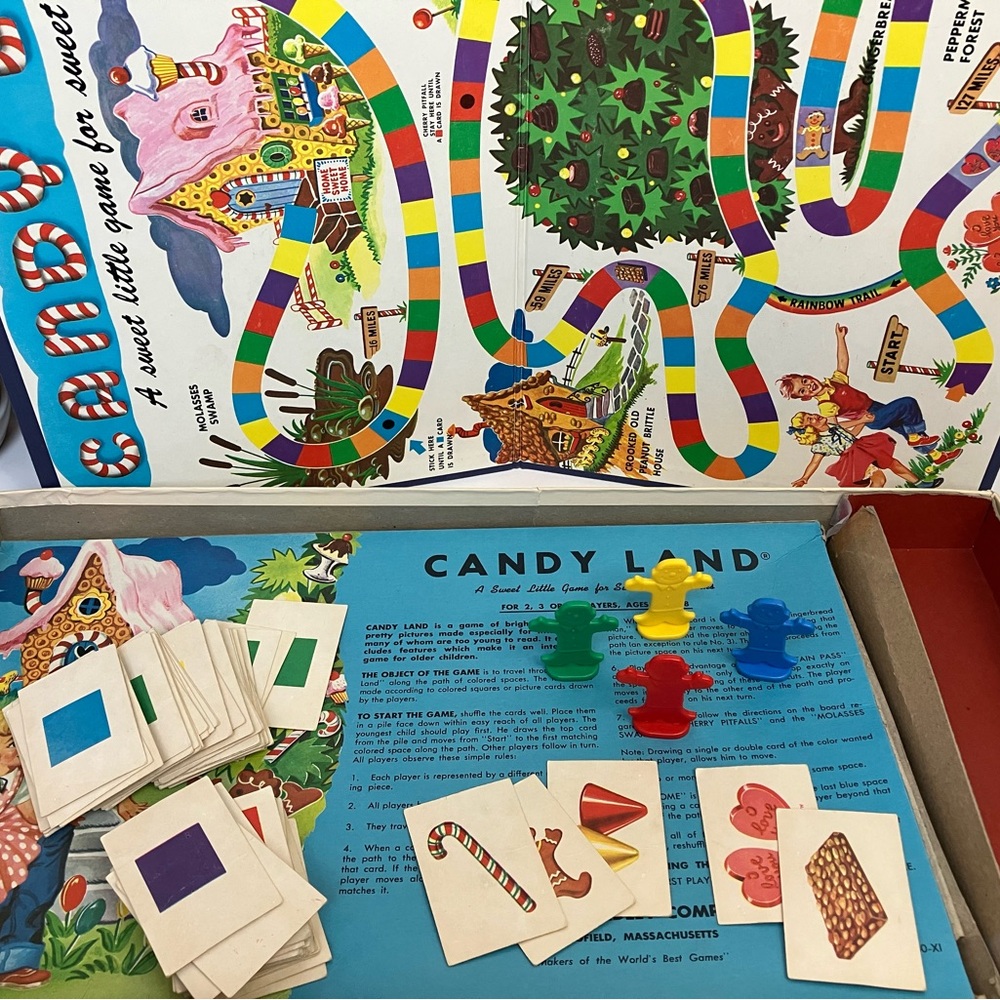 Vintage MCM 1955 Candy Land Game by Milton Bradley Midcentury Modern 1950s MB - Picture 13 of 16